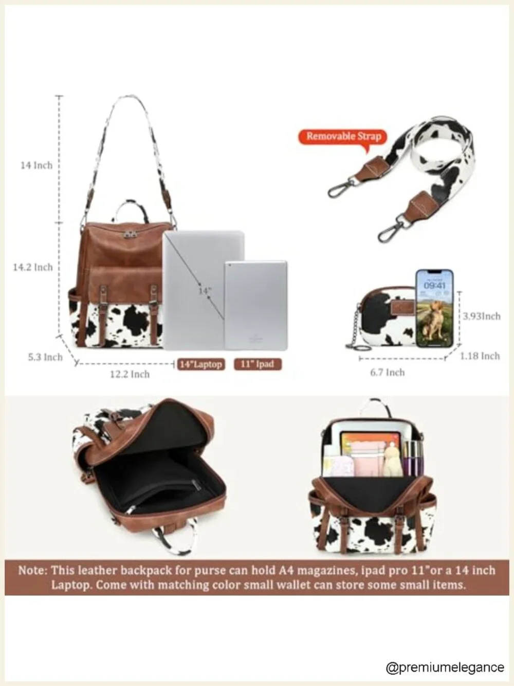 Faux Leather Backpack Purse for Women Large Capacity Work Travel Handbag